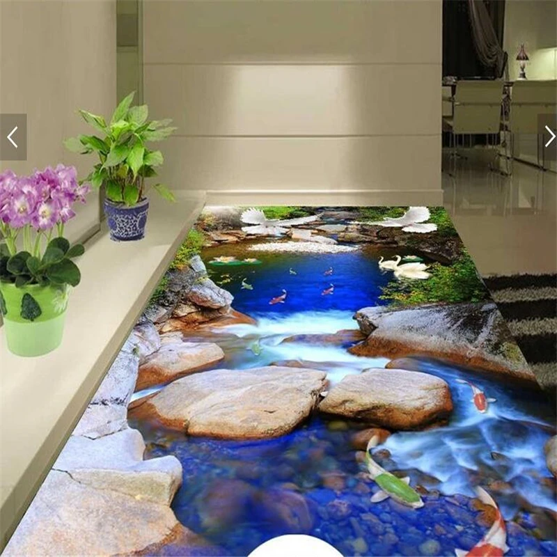 3d самоклеящаяся напольная живопись на заказ впечатляющее натуральное