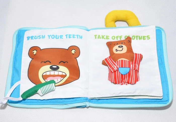 Мягкая мультяшная Тихая тканевая книга для новорожденных детей образовательные