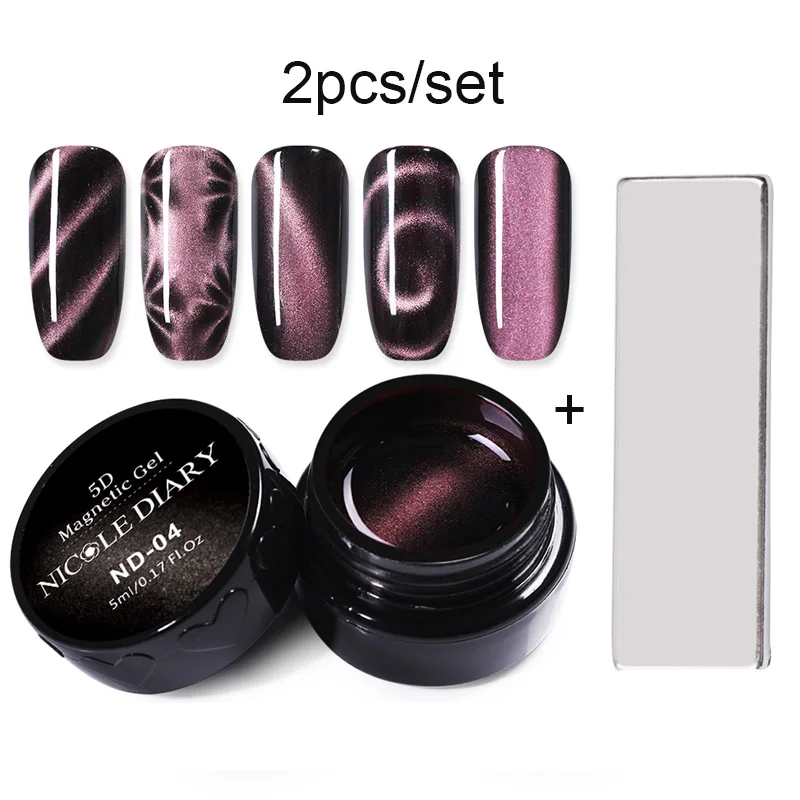 Set 5 NICOLE дневник Магнитный 5D кошачий глаз УФ-гель для ногтей лазерный лак для ногтей звездное небо нефритовый эффект замачиваемый УФ Гель-лак для ногтей - Цвет: Set 5