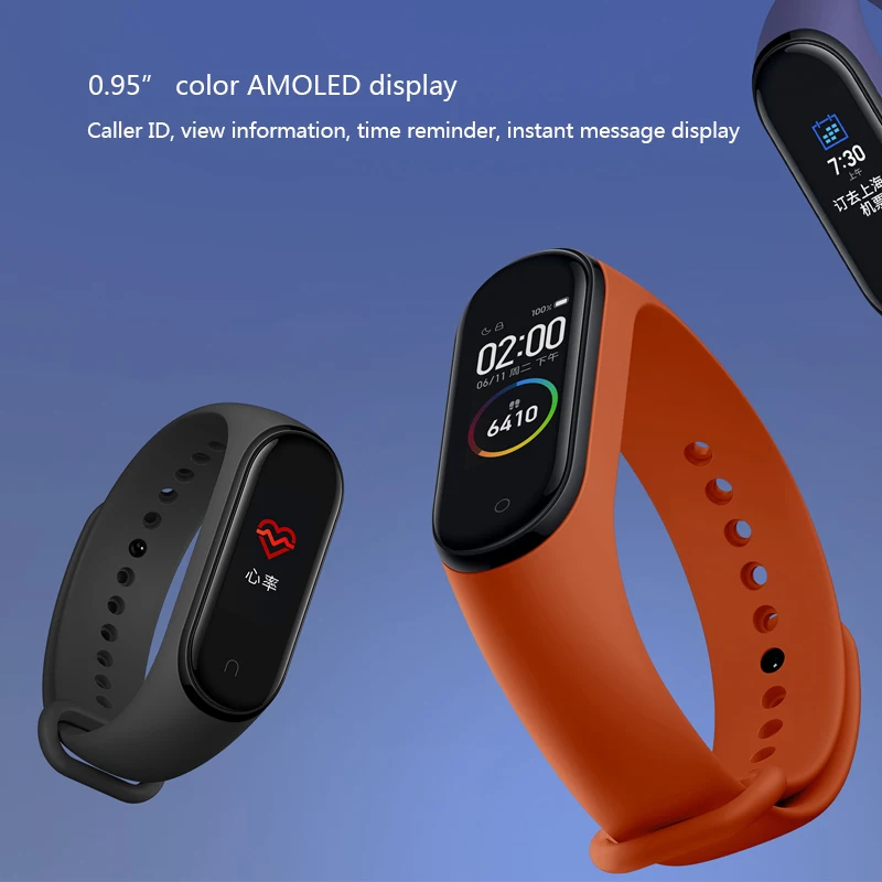 Xiaomi Mi band 4 smart AI фитнес-трекер для измерения сердечного ритма 50 м водонепроницаемый сенсорный цветной экран Bluetooth 5,0 браслет