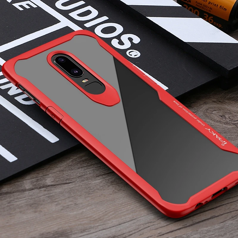IPAKY Oneplus 6 Чехол A6000 Мягкий Силиконовый ТПУ + ПК Прозрачный чехол для задней панели