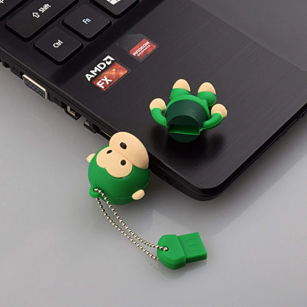 USB флеш накопитель J boxing Green 64 ГБ флешка с забавной обезьяной 16 32 для компьютера