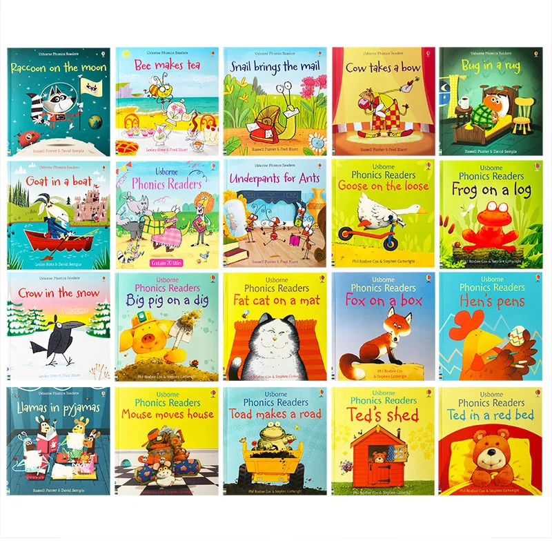 20 книг/набор Usborne phonics детская книга с рисунками на английском языке теплая для