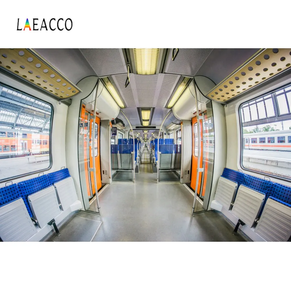 Laeacco метро кабинет поезд стулья проход ребенок портрет фотография фон для