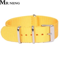 pure yellowe color nylon watchstrap nato strap 18mm 20mm 22mm canvas replacement man watch band