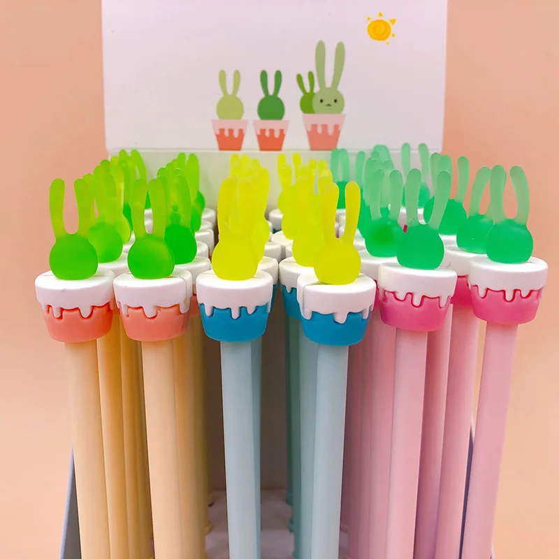1 шт. милые ручки с кроликами Kawaii Мультяшные Гелевые Ручки Новинка нейтральные