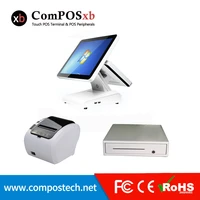 cheap cashier machine cash register software machine 15 inch touch all in one pc with 80 mm printercash drawer