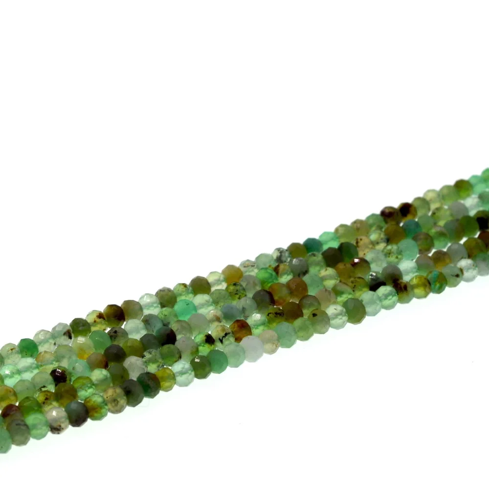 

Nice 4mm rondelle faceted gray mix chrysoprase beads full strand