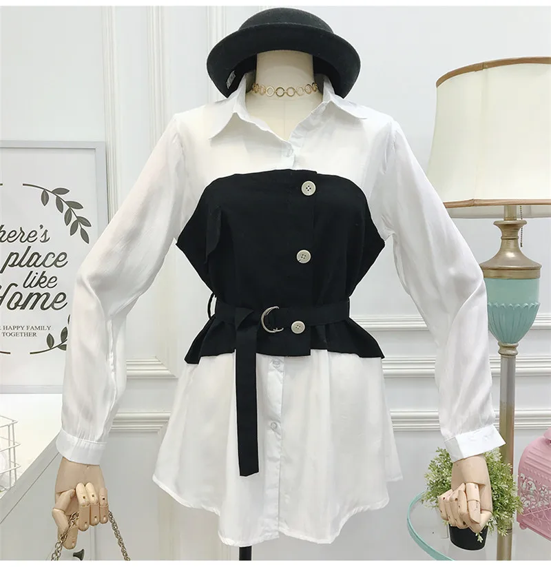 Модная женская блузка Весна Осень с длинными расклешенными рукавами