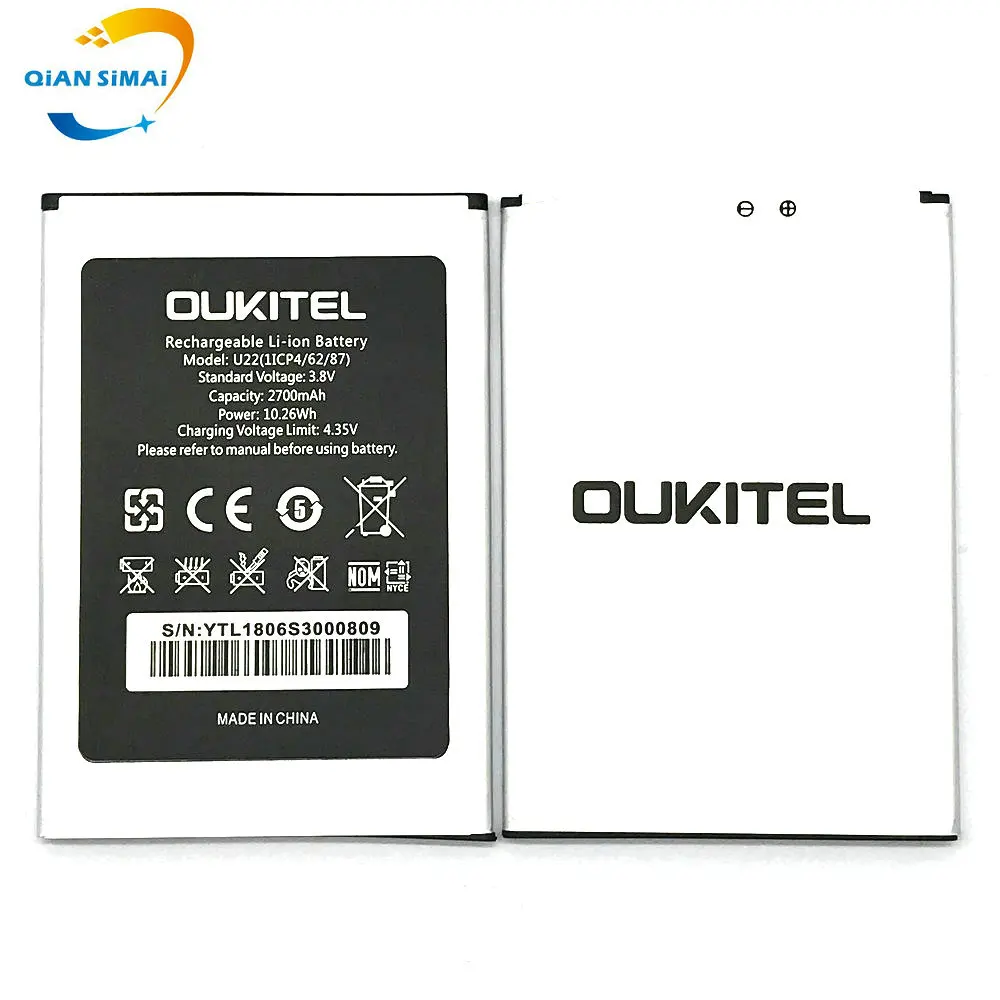 

QiAN SiMAi 1PCS New 100% high quality U22 battery For OUKITEL U22 mobile phone +track code