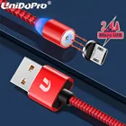 Магнитный кабель Micro USB, для Huawei Honor 20i, 8S, 8A Pro, 8C, 8X Max, 7X, 7A, 7C Pro, P Smart, Xiaomi Redmi 7, 6, со светодиодной подсветкой, 2,4 А