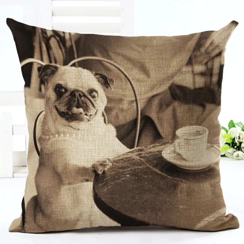Хит продаж высокое качество домашний декор наволочка декоративная Милая мопса с