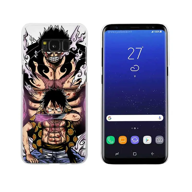 Sheli Аниме one piece прозрачный Note 10 9 pro Жесткий чехол для samsung Galaxy S4 S5 S6 S7 S8 S9 Mini Plus Edge s10 lite - Цвет: 09