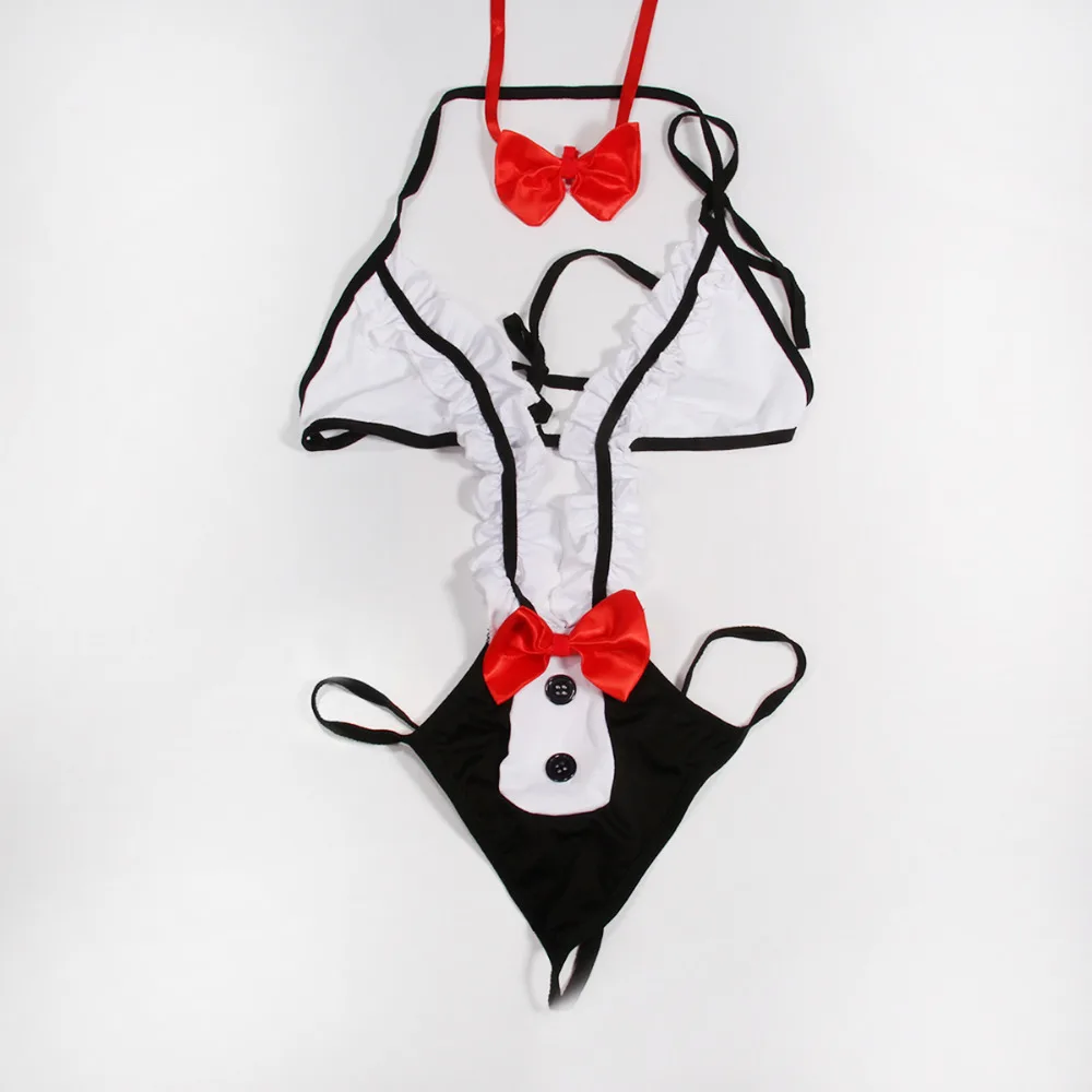 Сексуальная женская униформа горничной стринги комплект нижнего белья костюм