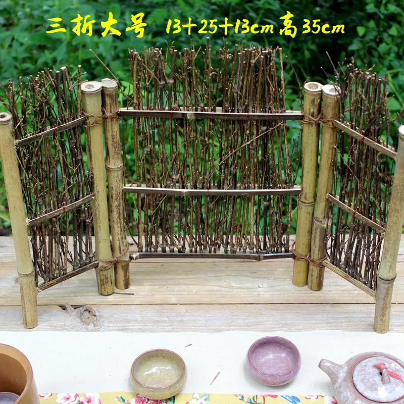Бамбуковый тканый бамбуковый забор с нулевым экраном маленькое украшение для