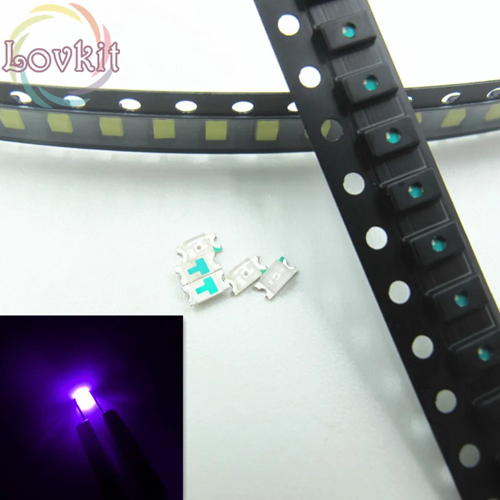 100 шт. 0603 SMD/SMT фиолетовый/UV LED SMD чип лампа бусины ультра яркий светодиод подходит