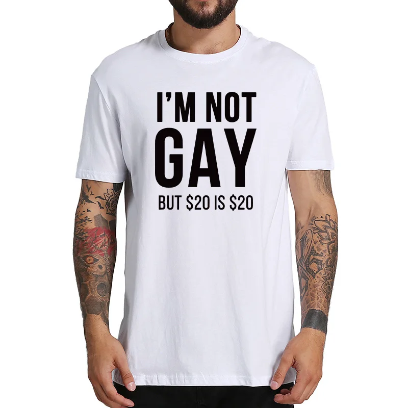 Футболка с надписью I'm Not Gay, простая повседневная футболка, мягкая дышащая хлопковая черная забавная футболка, Hommes