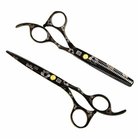 professional japan 440c 5 5 6 black cherry hair scissors haircut scissor thinning barber cutting shears hairdresser scissors