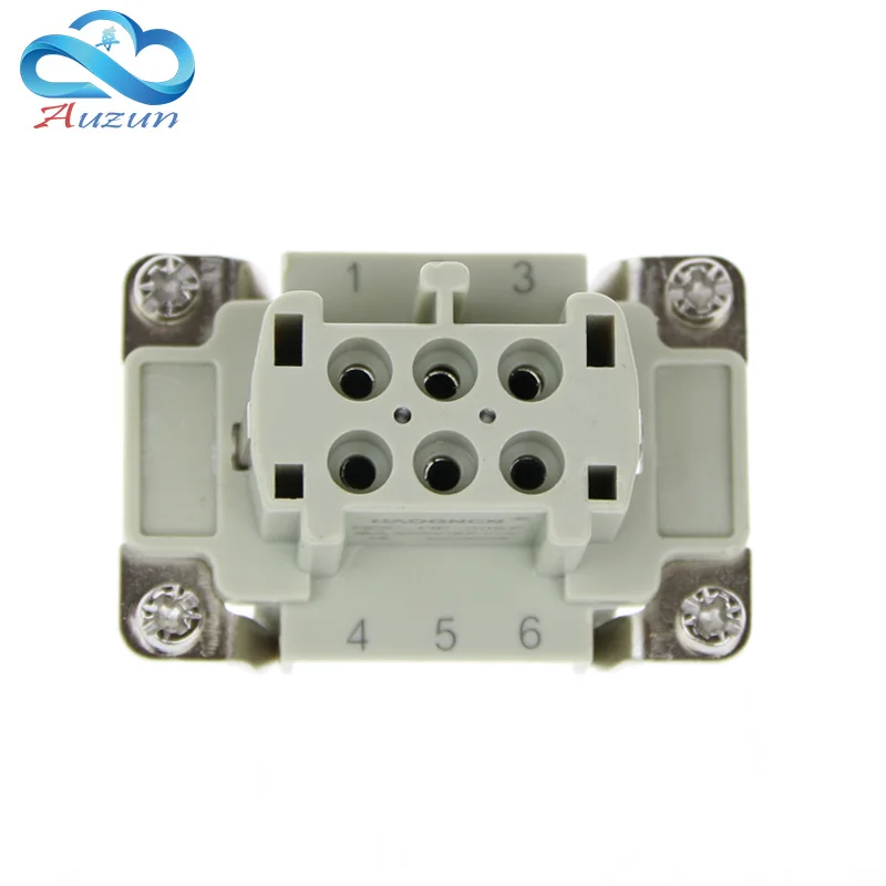 H6B - HE rectangular heavy-duty connector 6-006-1 needle aviation plug at the top for a single button 16 a500v screw feet | Обустройство