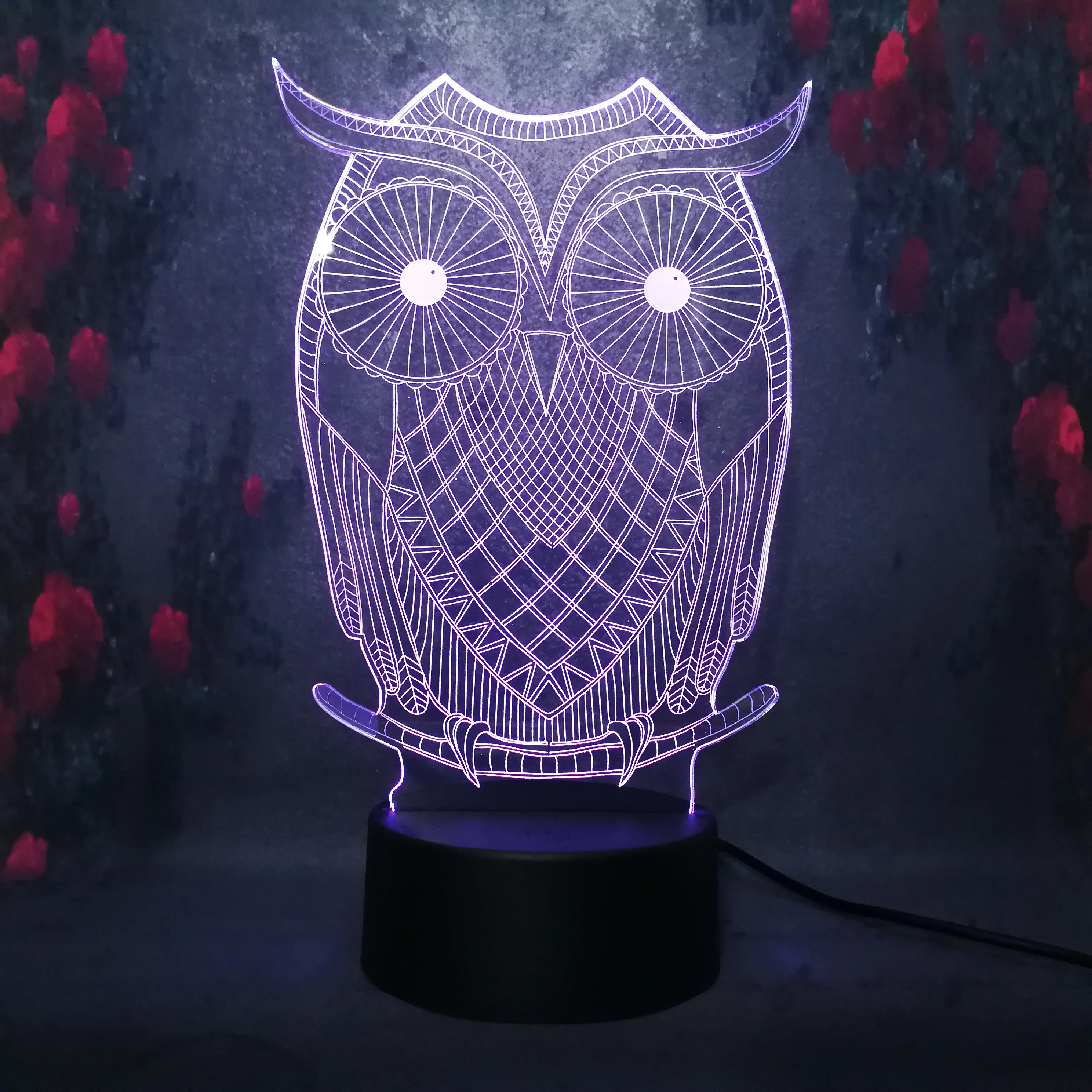 Прекрасный мультфильм серии Сова Орел креативный ночной Светильник 3D LED домашний