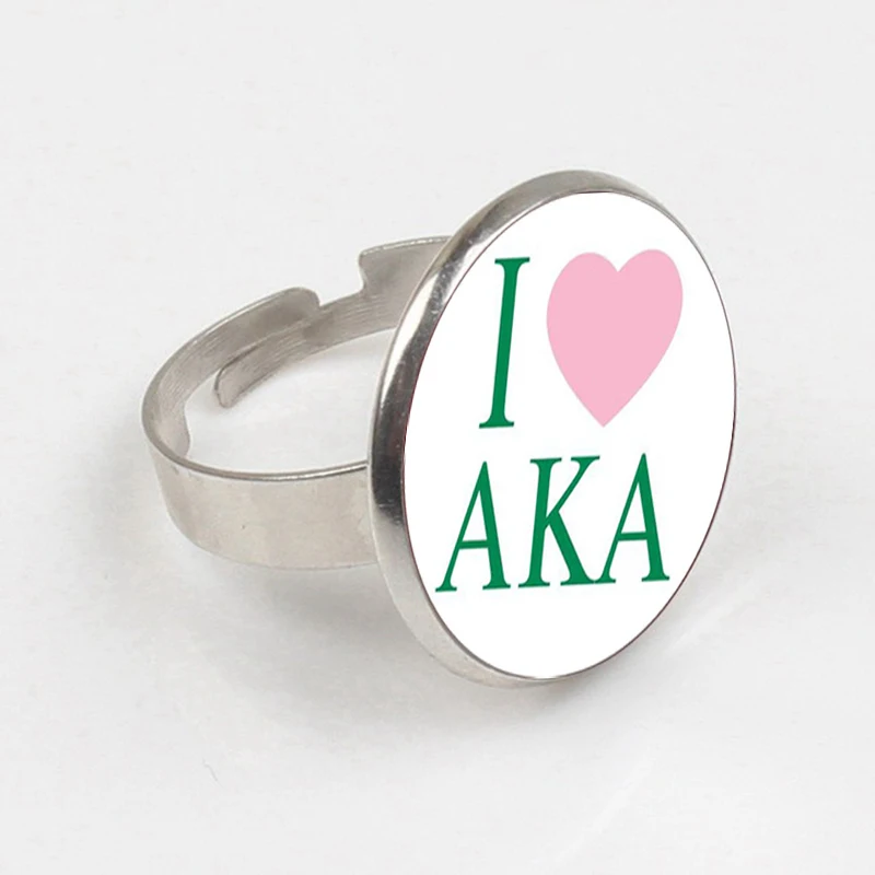 GDRGYB новинка 2019 очаровательное кольцо AKA массивное стеклянное Alpha Kap Sorority