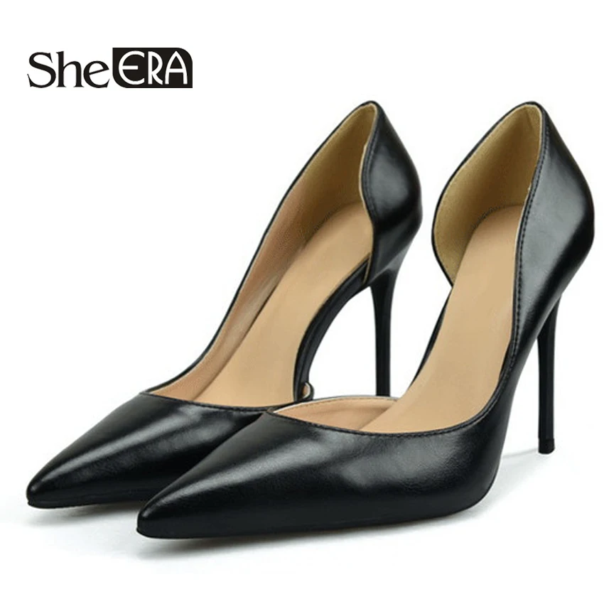 

Women Pumps Microfiber Leather Basic Sandals Brown Slip On High Heels 6/8/10CM Sandals Female Sexy Pumps Wedding Shoes