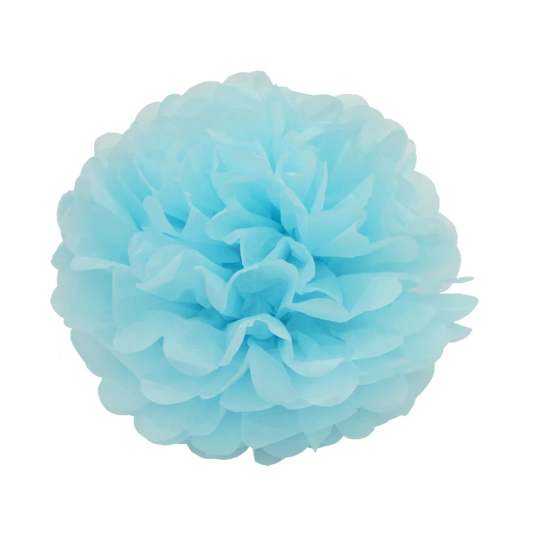 

10 pieces per lot light blue Tissue Paper Pom Poms Wedding Garden Home Party Hanging Decoration