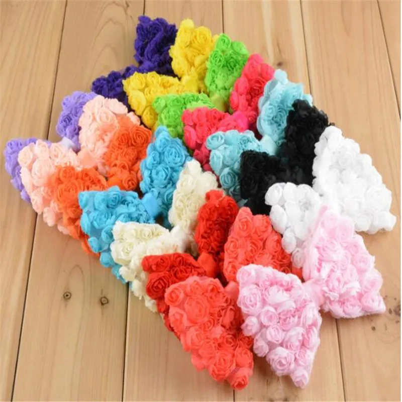 Шифоновая ткань с бантом в виде цветка розы ширина 8 см длина 10 аксессуары для