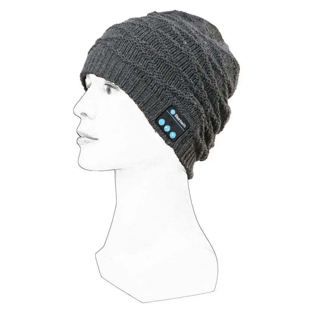 Unisex Soft Warm Bluetooth Music Hat Knitted DC 5V 2 hours With 1M 10M 3.7V/180mA V4.2 Headphone | Электроника