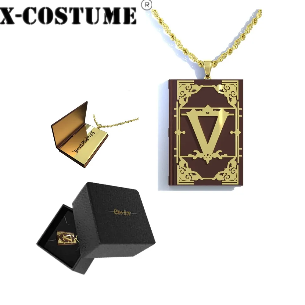 X-COSTUME V Poetry медное ожерелье с блокнотом кулон Coplay аксессуары коллекции подарок на