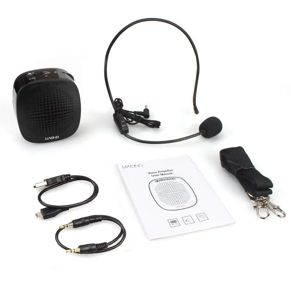 MAONO Voice Amplifier Mini Rechargeable PA system(1020mAh) with Wired Microphone for Teachers Presentations Coaches Tour Guides