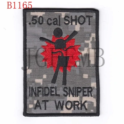 ACU 50 cal shot infidel Снайпер на работе Боевая тактика Военная Вышивка патч - Цвет: ACU