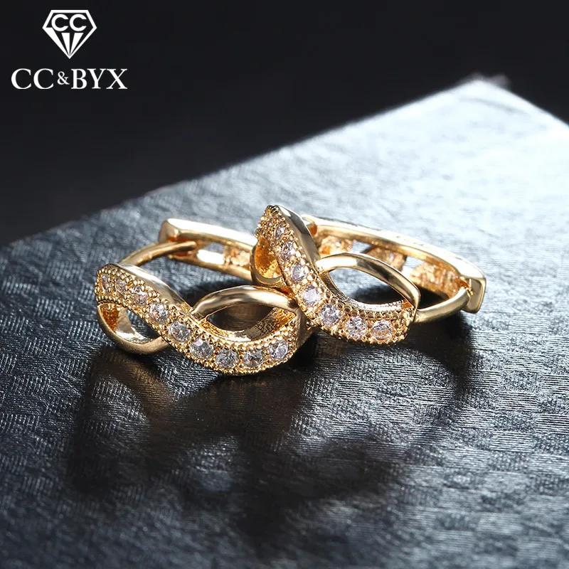 

Small Hoop Earrings For Women Rose Gold Plated Earring AAA Zirconia Women's Jewelry Best Gifts Bijoux Jewelry E053