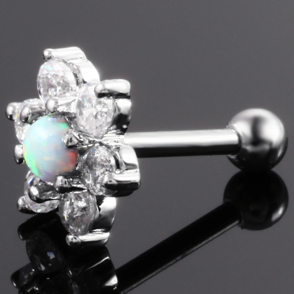 1 шт. поддельные серьги для пирсинга ушной хрящ каффы с опалом и кристаллом|body