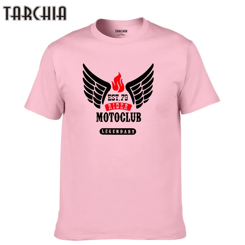 TARCHIA 2021 Tees Tops Homme Print Cotton Short Sleeve Motoclub Rider New Summer T Shirt Casual Slim Men Plus Size Fashion | Мужская