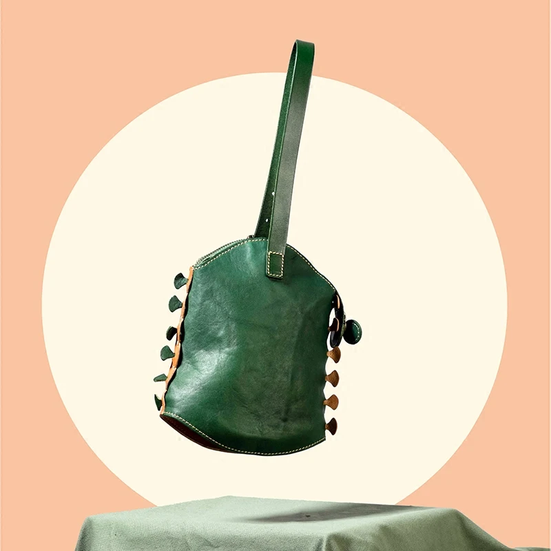 Оригинальная сумка WOONAM ручной работы из натуральной телячьей кожи контрастных