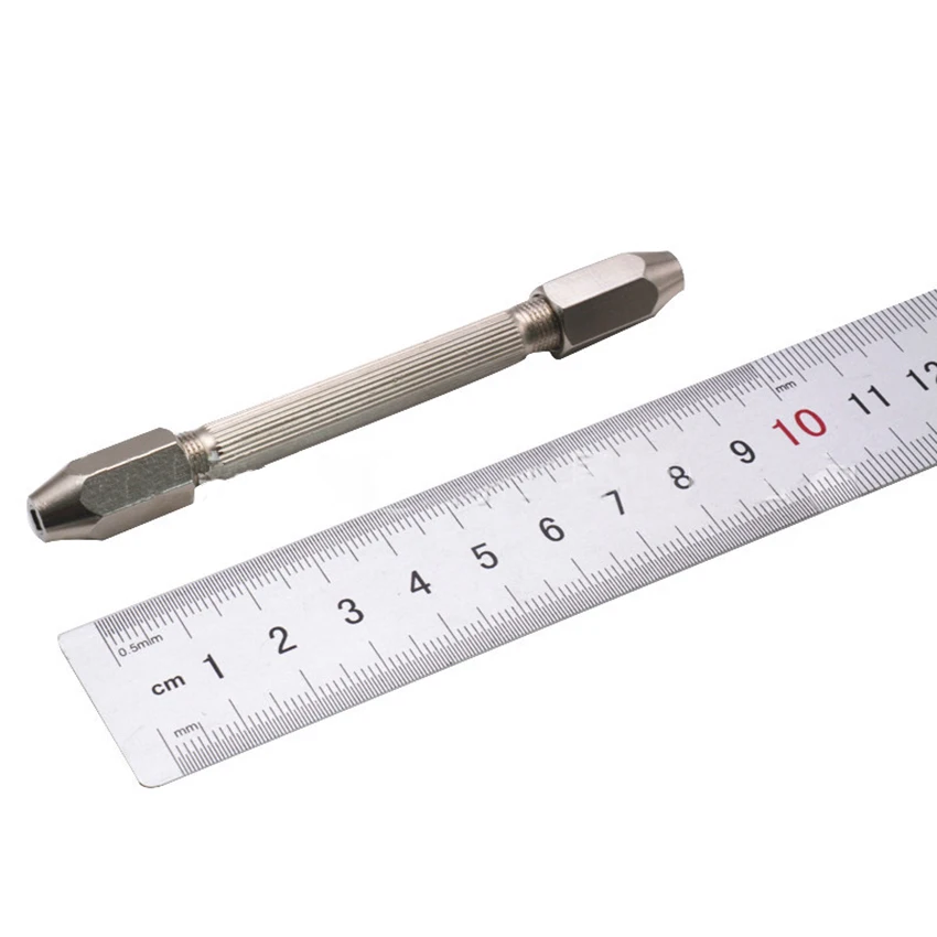 

1 Set Double-Headed Copper Chuck Handheld Drill Carving Tools 0.5-2mm Twist Drill Bit 0.5-3.2mm Manual Punching Combination Kit