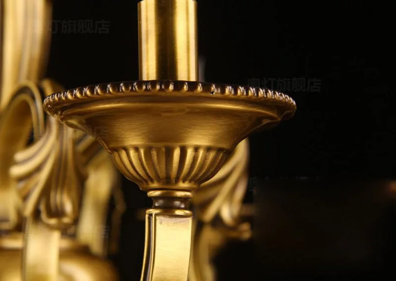 Роскошная медная люстра Европейский медный стеклянный подвесной светильник