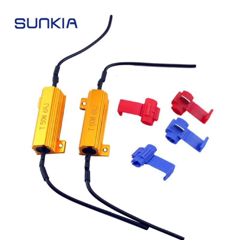 2 шт./пара автомобильный Стайлинг автомобиля мотоцикла 50 Вт 6 Ом Canbus резистор для