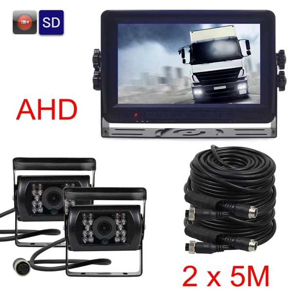DIYKIT AHD 7 дюймов ips автомобильный монитор заднего вида водонепроницаемый IR 960P AHD камера с SD видео записью 1V2 - Цвет: 5m