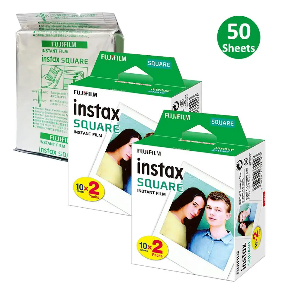 Фотобумага Instax квадратной пленки с белыми краями(10-100 шт.) для Fujifilm Instax SQ10 SQ6 SQ20 мгновенные пленки камера поделиться SP-3 принтер - Цвет: 50 Sheet