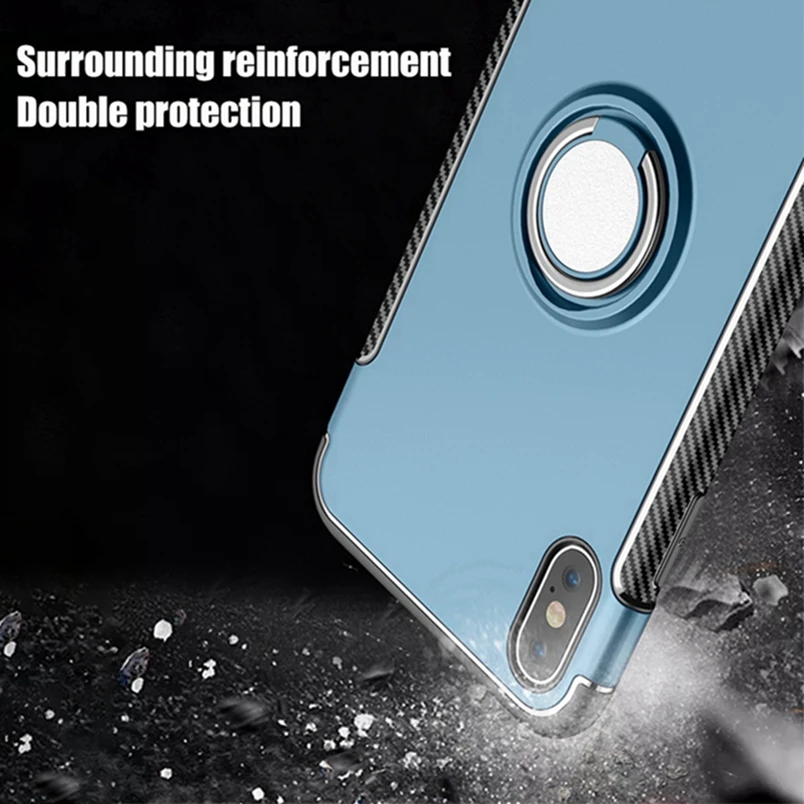 Magnetic Car Holder Phone Case for iPhone 8 plus Cover Finger Ring Stand Coque XR XS Max X 6 7 Full Protect |