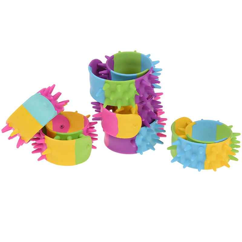 Антистресс для детей Autism Spiky Slap Bracelet силиконовый шип Непоседа браслеты офисные школьные классные сенсорные Классические игрушки