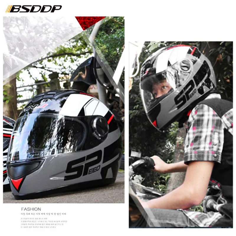 Мотоциклетный шлем Casco Moto для мужчин защитный на все лицо из АБС пластика езды