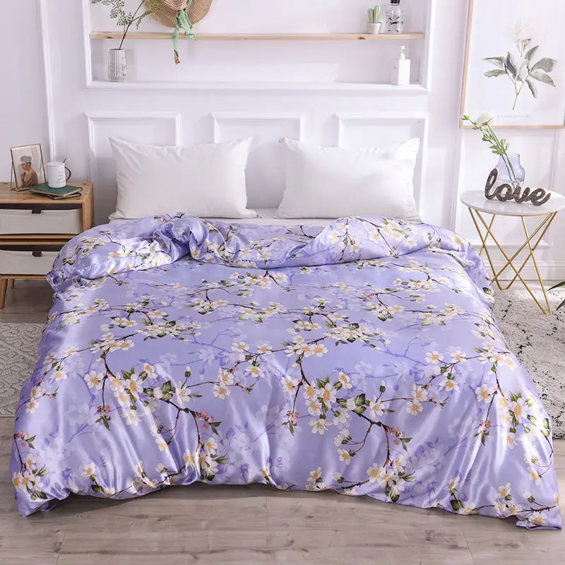 Bonenjoy 1 шт. полосатый пододеяльник queen King size сатиновый Шелковый пододеяльник клетчатый полосатый сатиновый пододеяльник для дома спальни