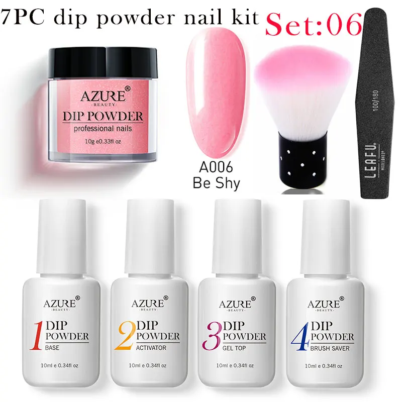 Azure Beauty новинка 7 шт./лот пудра для ногтей долговечная чем УФ гель блестящее