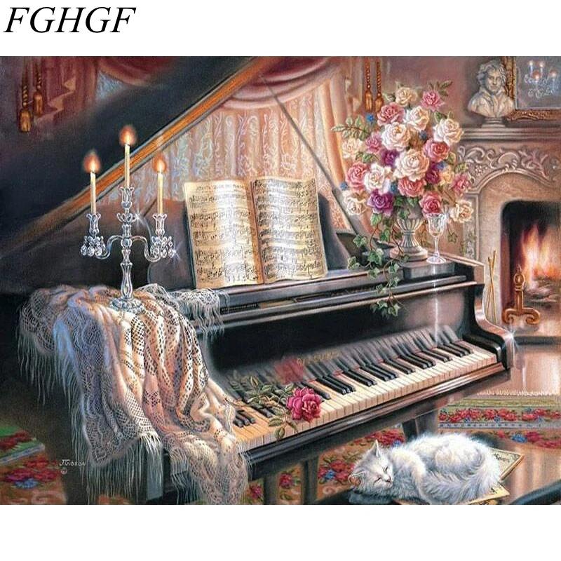 Набор для рисования по номерам на стене без рамки|flower pictures|picture paintingpainting picture |