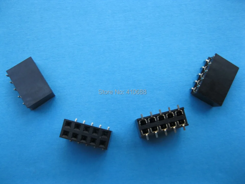 40 шт. Позолоченные SMT SMD 2 54 мм 2x5 10 контактов хрупкий гнездовой разъем двухрядная