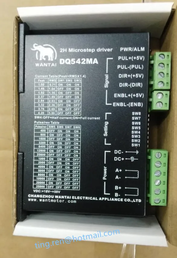 10 шт. шаговый Цифровой Драйвер DQ542MA 50V4.2A 128Microsteps Nema23 двигатель wantai + разделительная