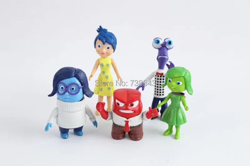 5pcs/set Inside Out Action Figures Toys Dolls Pixar Movie Cartoon Toy Anger Joy Fear Disgust And Sadness kids gifts 50sets | Игрушки и